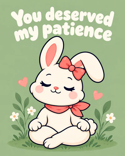You deserved my patience