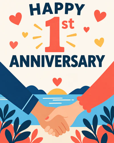 1st anniversary ecard