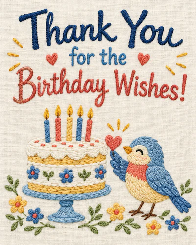 Birthday thank you ecard