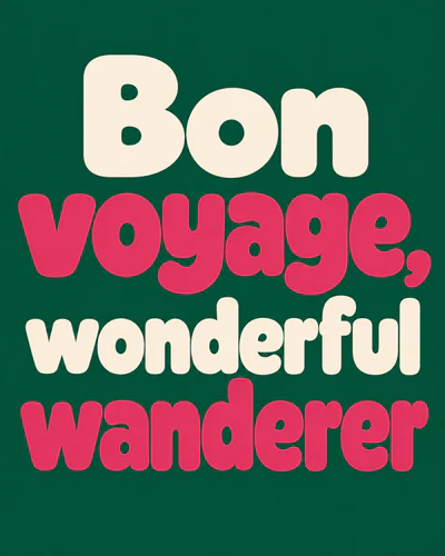 Bon voyage, wonderful wanderer