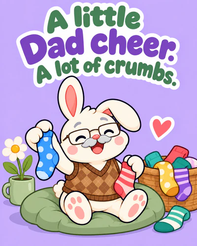 A little Dad cheer. A lot of crumbs.