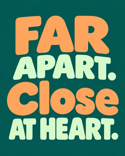 FAR APART. CLOSE AT HEART.