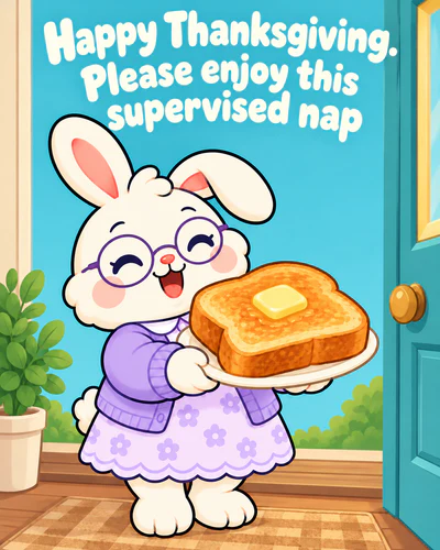 Happy Thanksgiving. Please enjoy this supervised nap