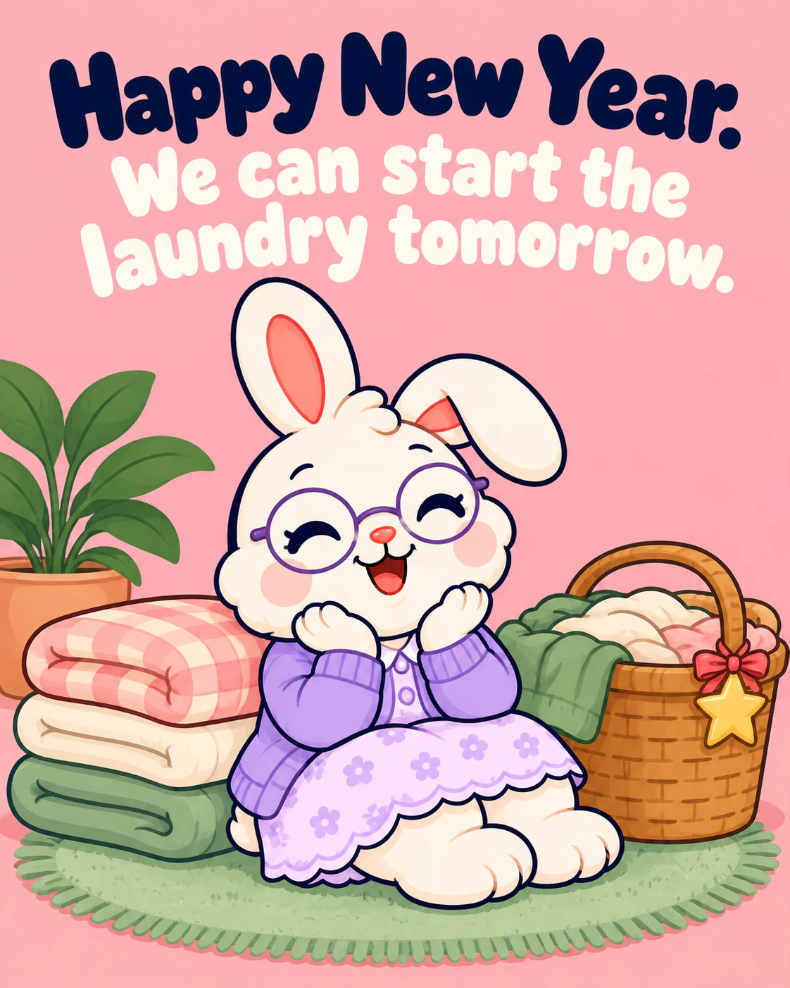 Happy New Year. We can start the laundry tomorrow.