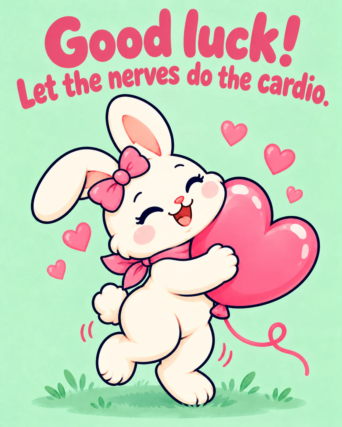 Good luck! Let the nerves do the cardio.