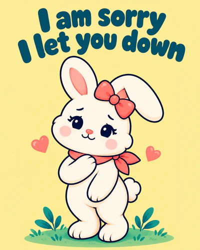 I am sorry I let you down