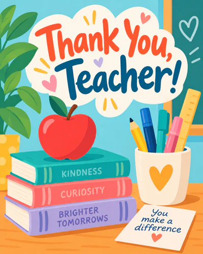 Thank you ecard for teacher