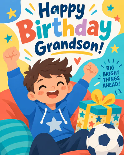 Birthday ecard for grandson