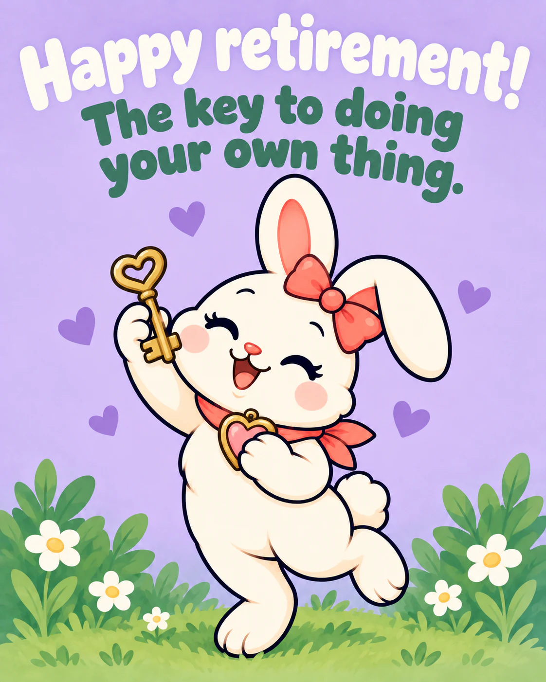 Happy retirement! The key to doing your own thing.