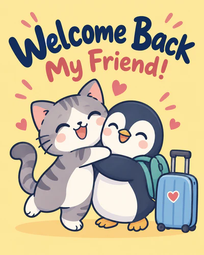 Welcome ecard for friend
