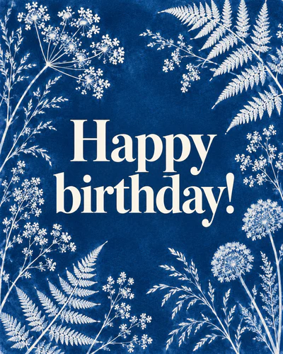 Happy birthday! — Cyanotype Garden