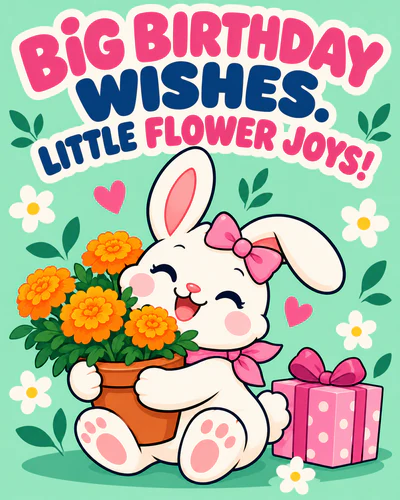 BIG BIRTHDAY WISHES. LITTLE FLOWER JOYS!