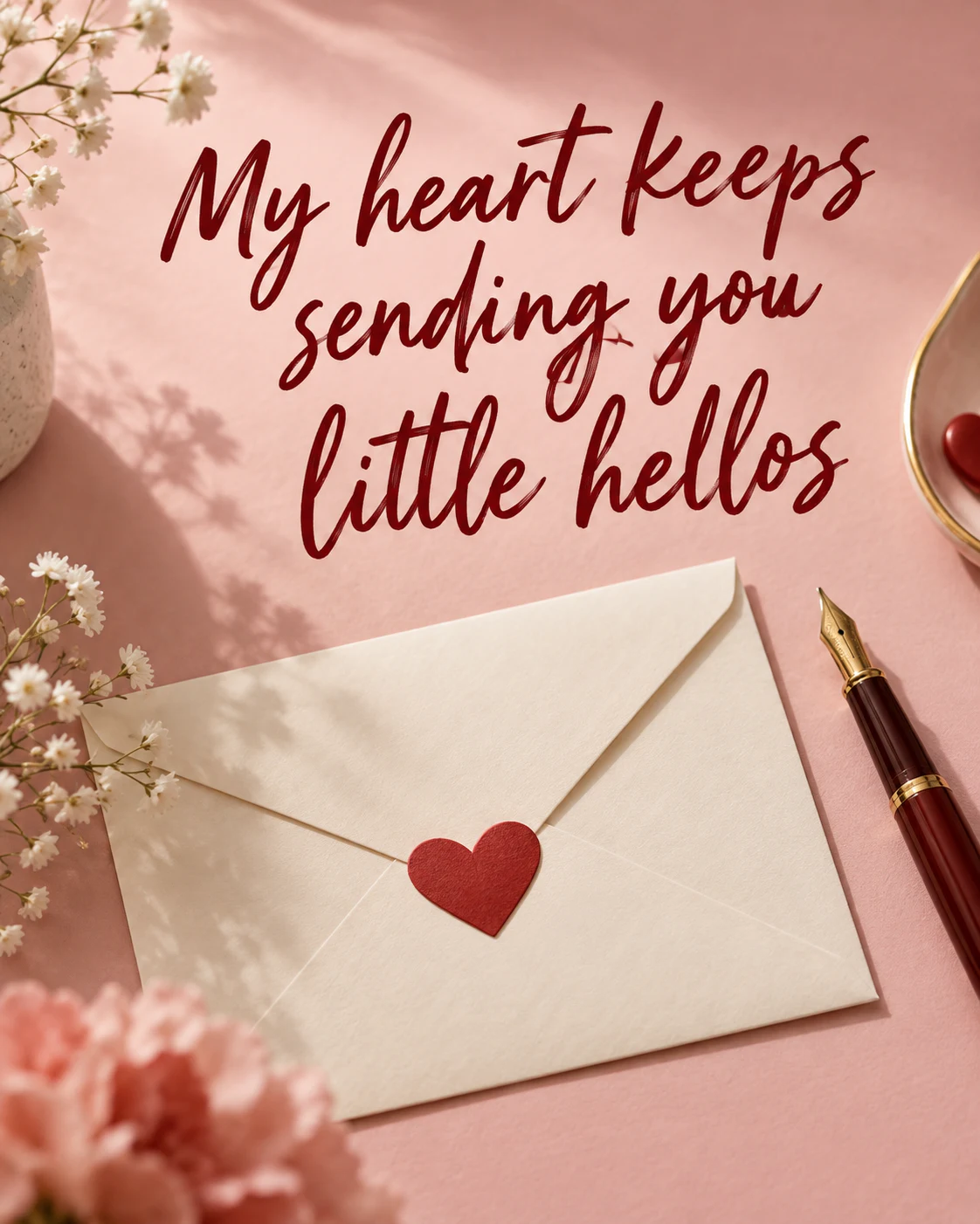 My heart keeps sending you little hellos