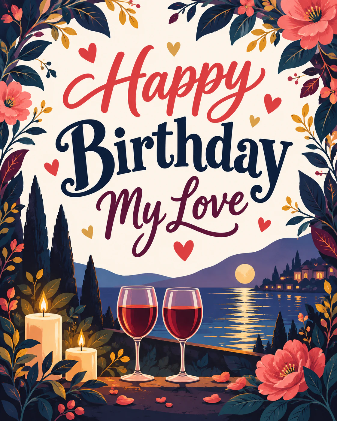 Romantic birthday ecard