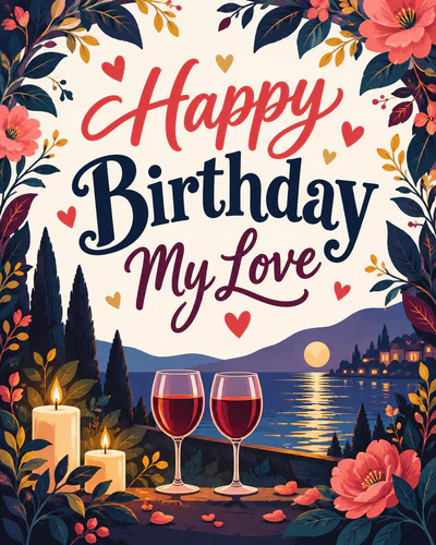 Romantic birthday ecard