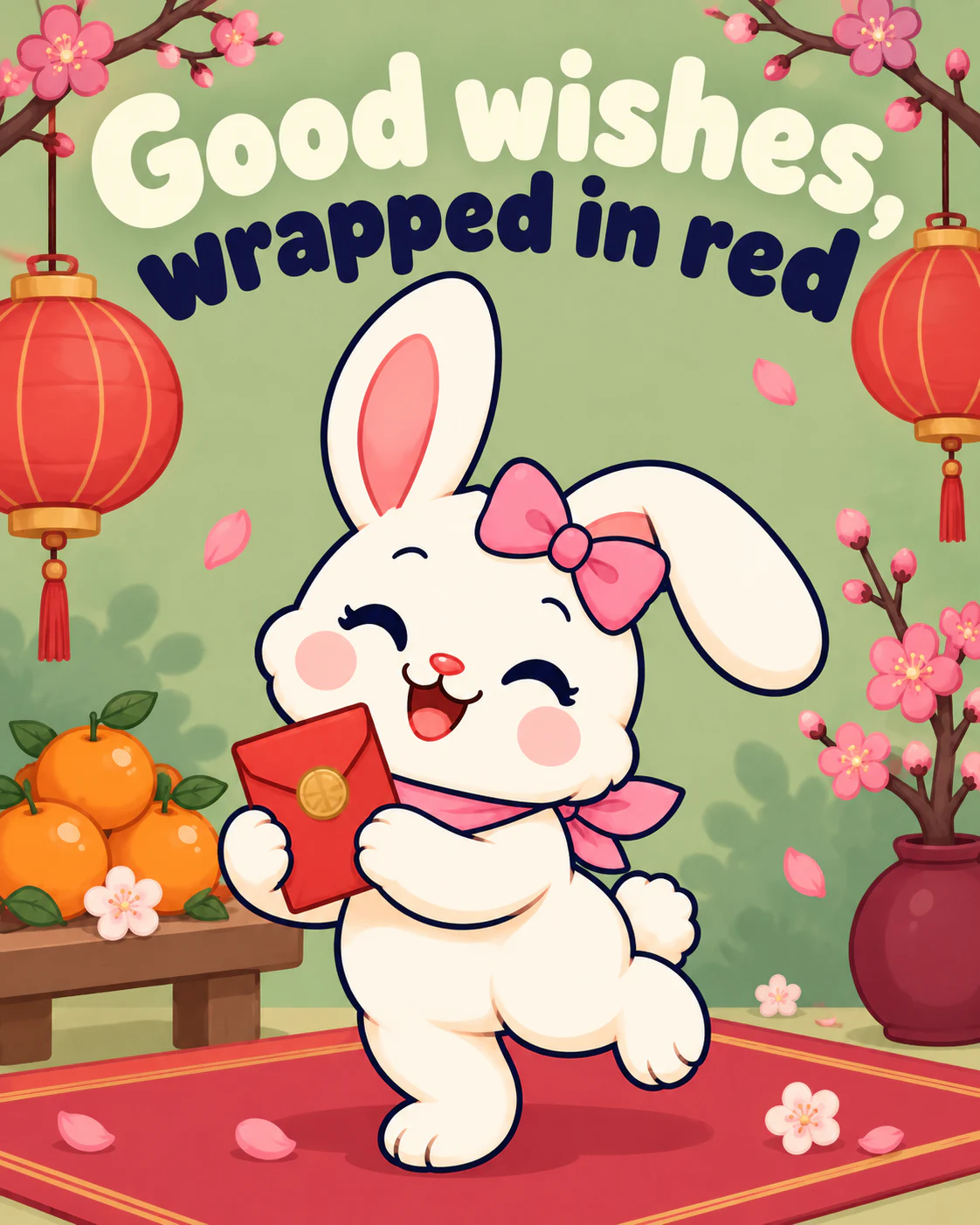 Good wishes, wrapped in red