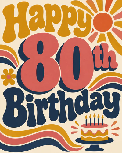 80th birthday ecard