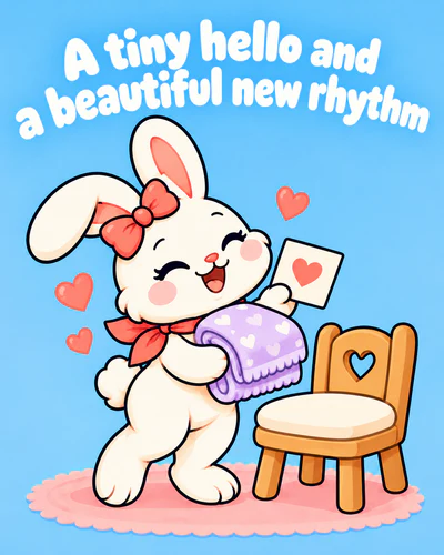 A tiny hello and a beautiful new rhythm