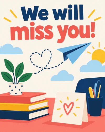 We will miss you ecard