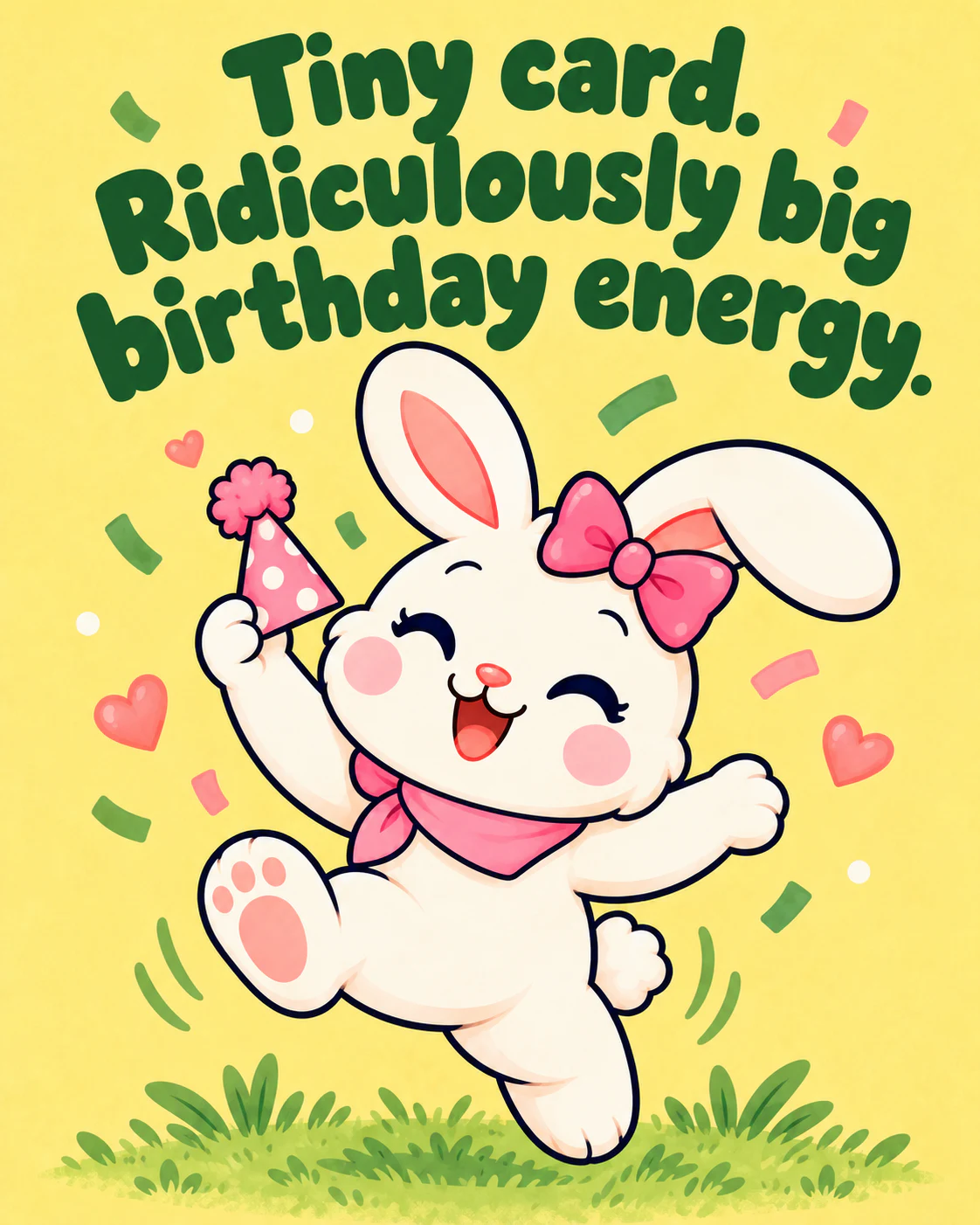 Tiny card. Ridiculously big birthday energy.
