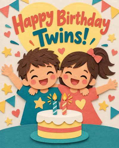 Twin birthday ecard