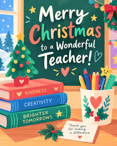 Christmas ecard for teacher