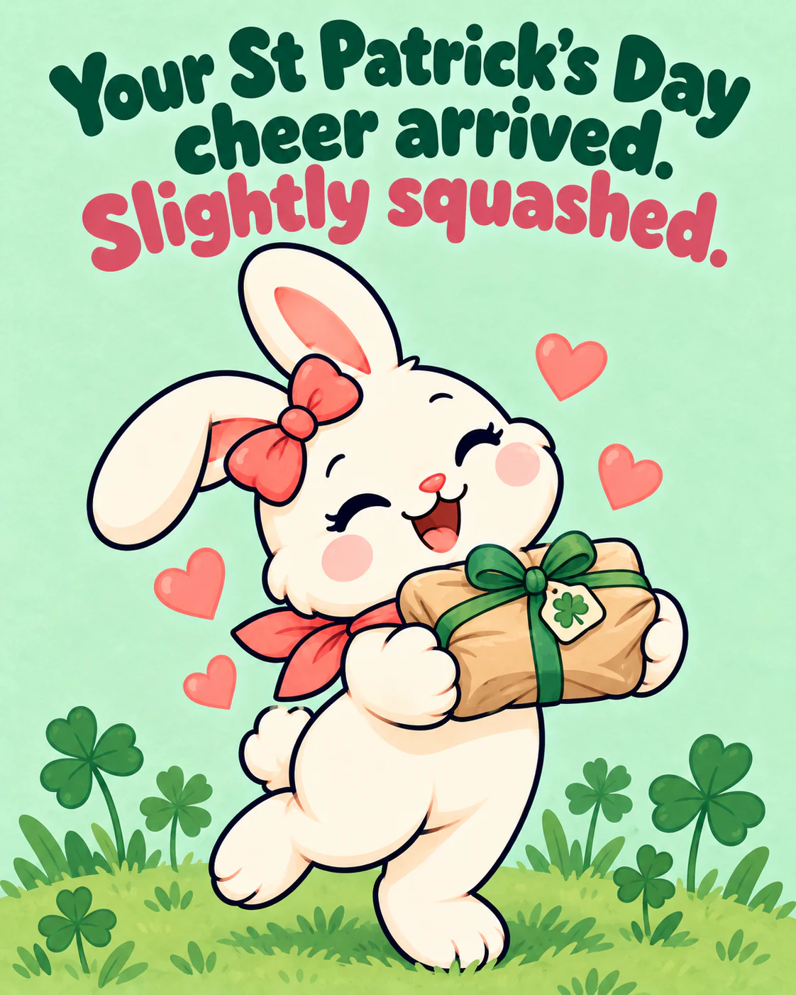 Your St Patrick’s Day cheer arrived. Slightly squashed.