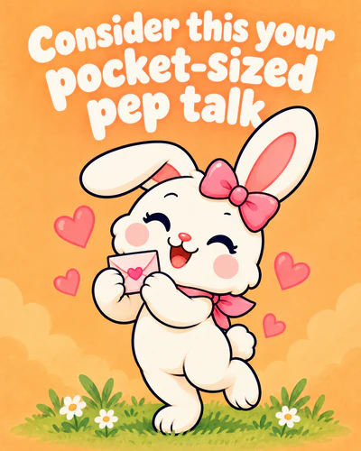Consider this your pocket-sized pep talk