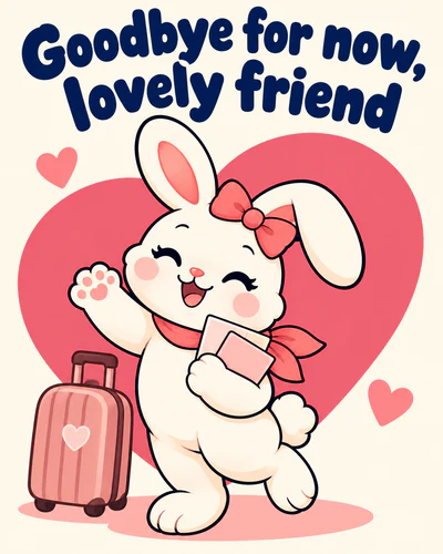 Goodbye for now, lovely friend