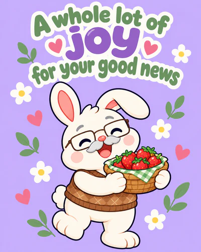A whole lot of joy for your good news