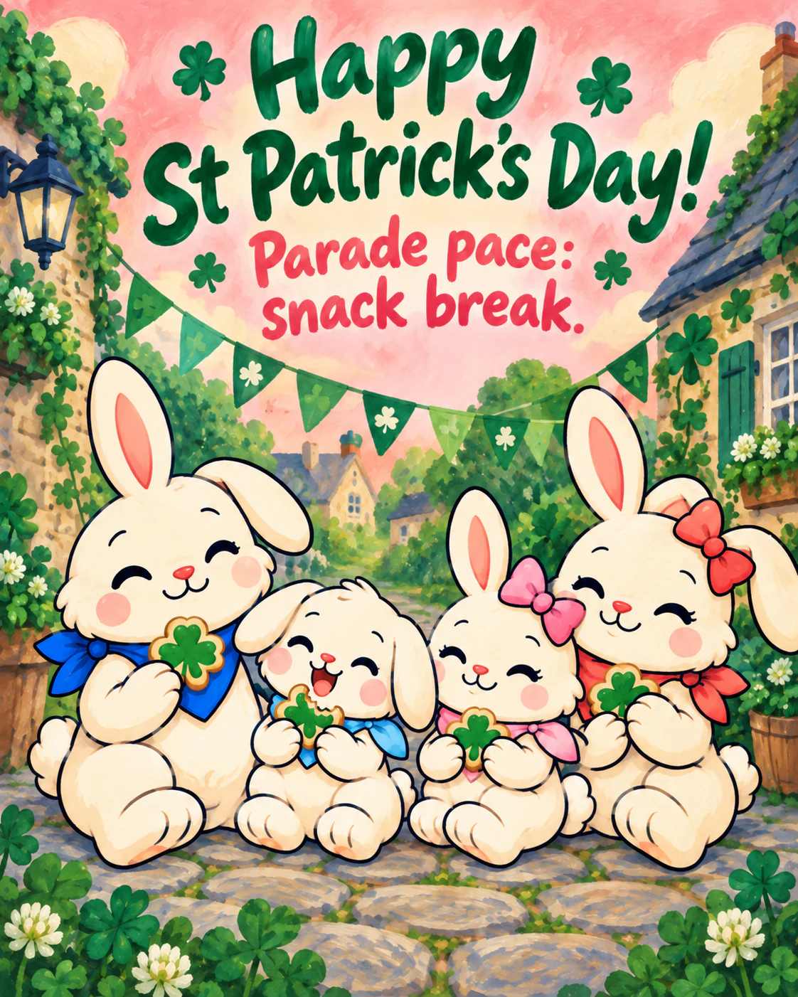 Happy St Patrick’s Day! Parade pace: snack break.