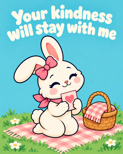 Your kindness will stay with me