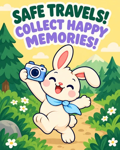 SAFE TRAVELS! COLLECT HAPPY MEMORIES!