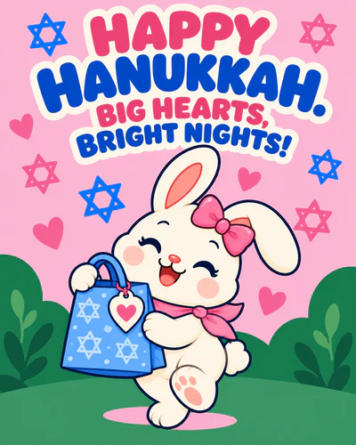 HAPPY HANUKKAH. BIG HEARTS, BRIGHT NIGHTS!