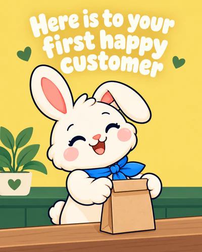 Here is to your first happy customer