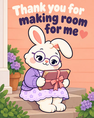 Thank you for making room for me