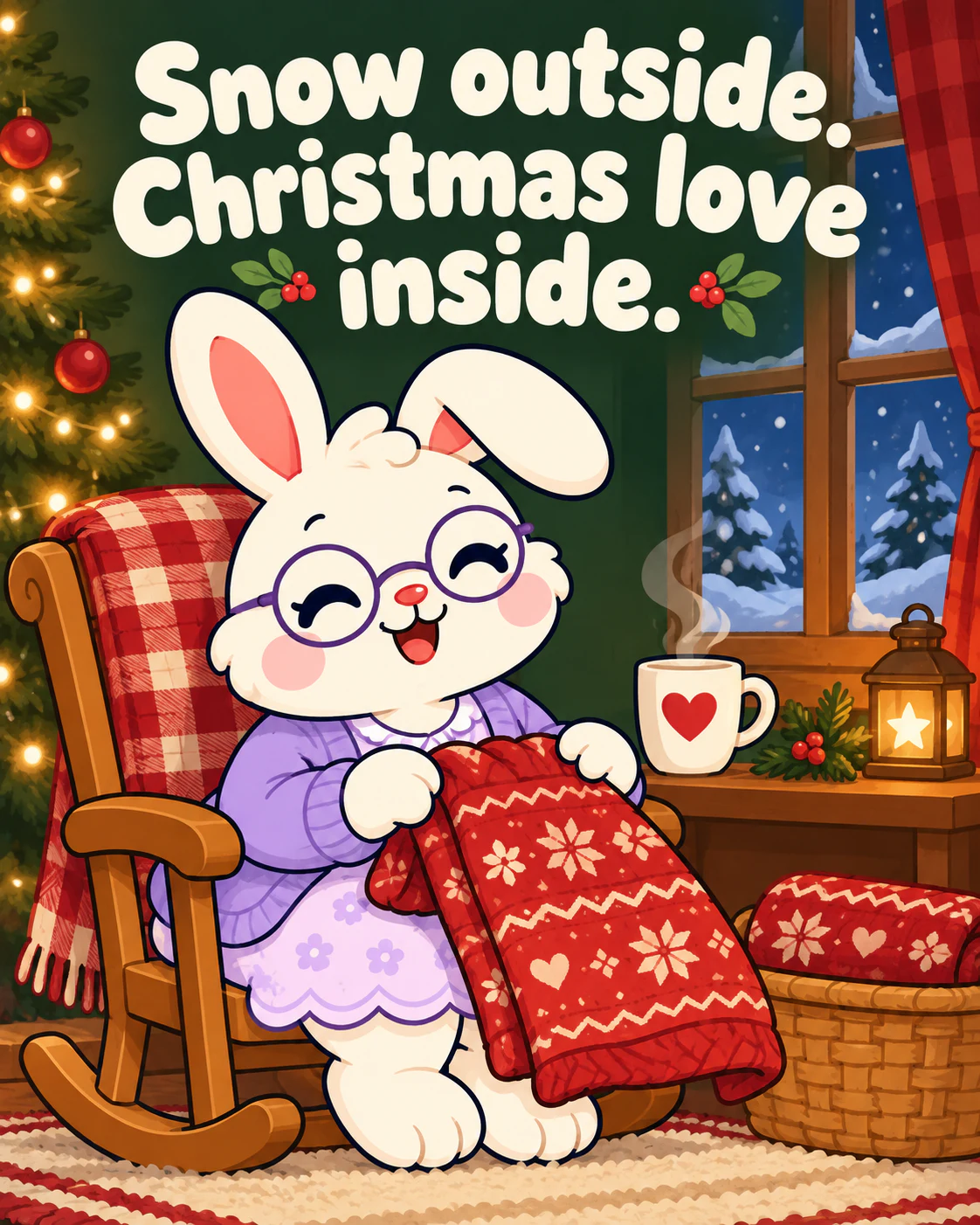 Snow outside. Christmas love inside.