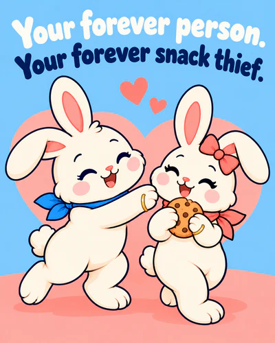 Your forever person. Your forever snack thief.