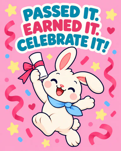 PASSED IT. EARNED IT. CELEBRATE IT!