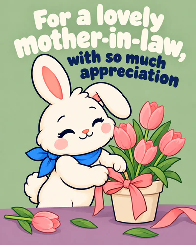 For a lovely mother-in-law, with so much appreciation