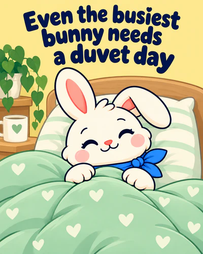 Even the busiest bunny needs a duvet day