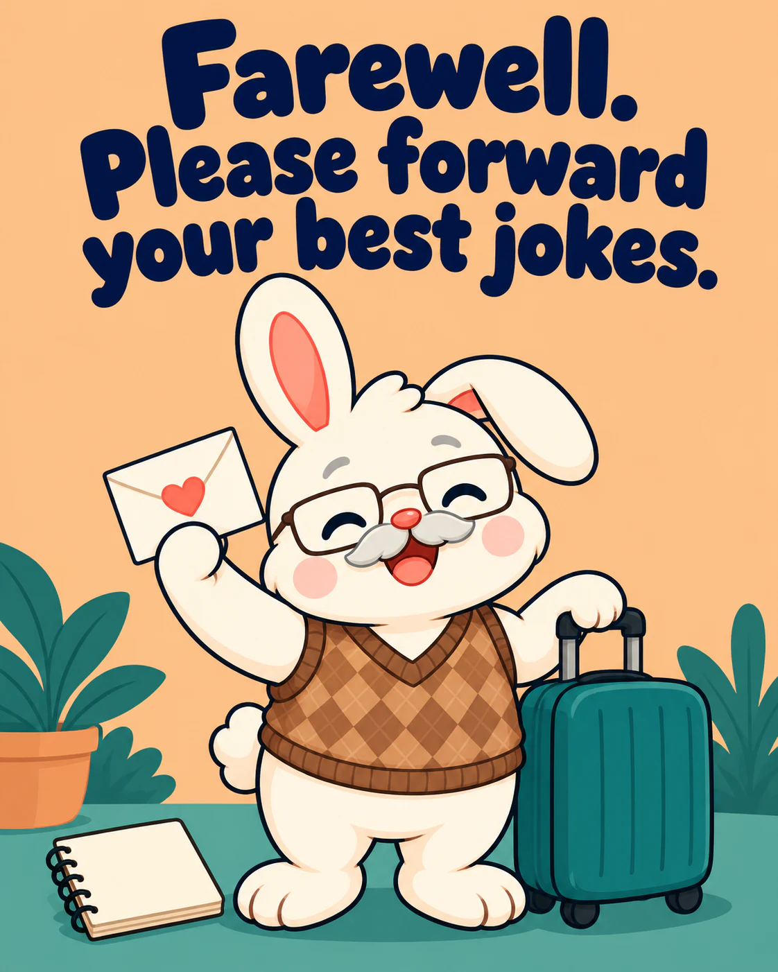 Farewell. Please forward your best jokes.