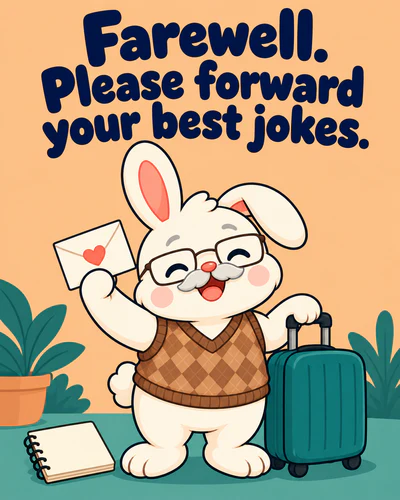 Farewell. Please forward your best jokes.