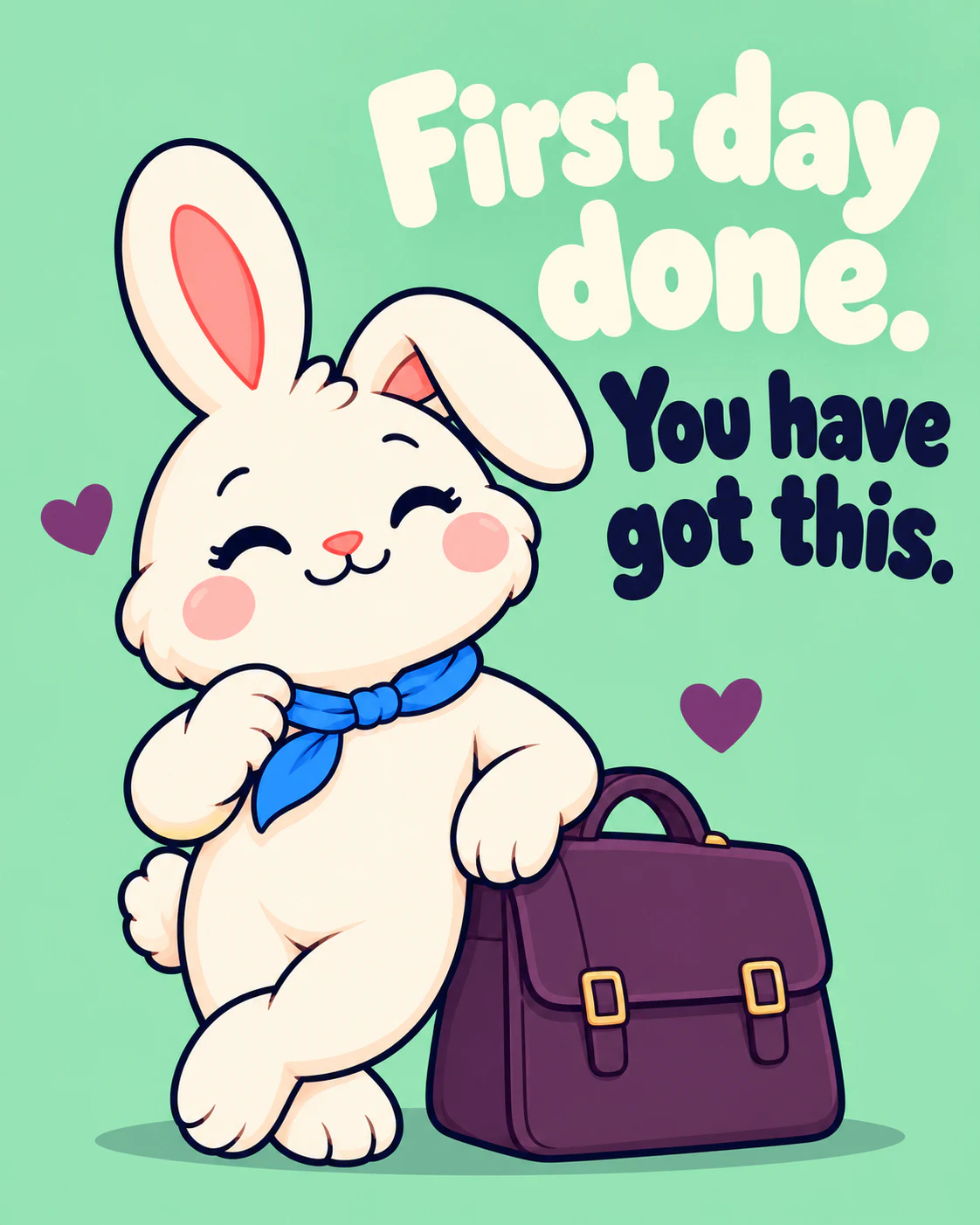 First day done. You have got this.