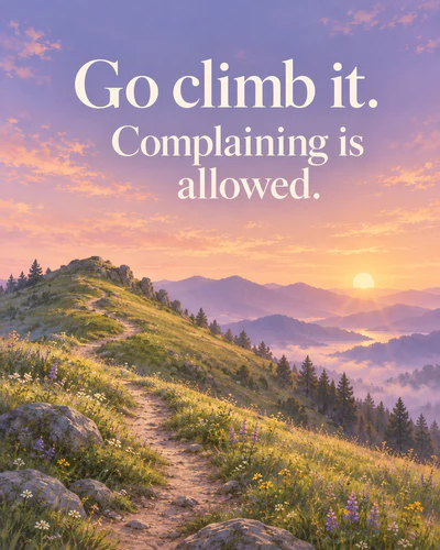 Go climb it. Complaining is allowed.