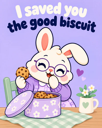 I saved you the good biscuit