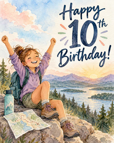 10th birthday ecard