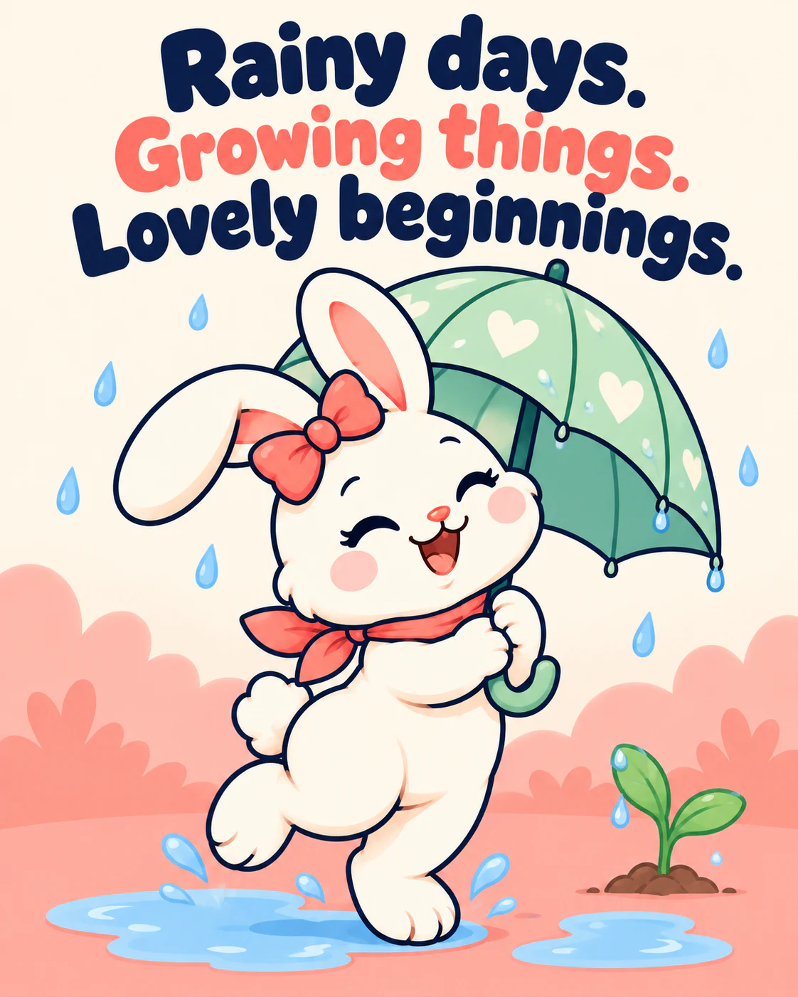 Rainy days. Growing things. Lovely beginnings.