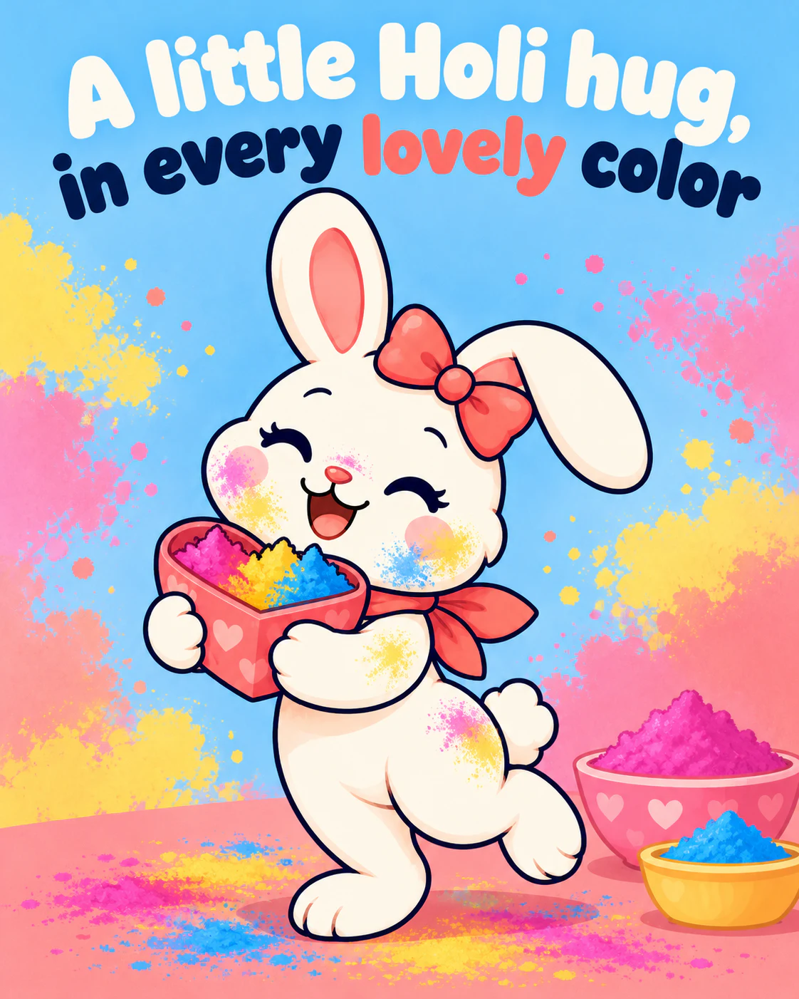 A little Holi hug, in every lovely color