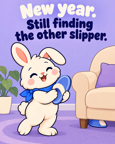 New year. Still finding the other slipper.